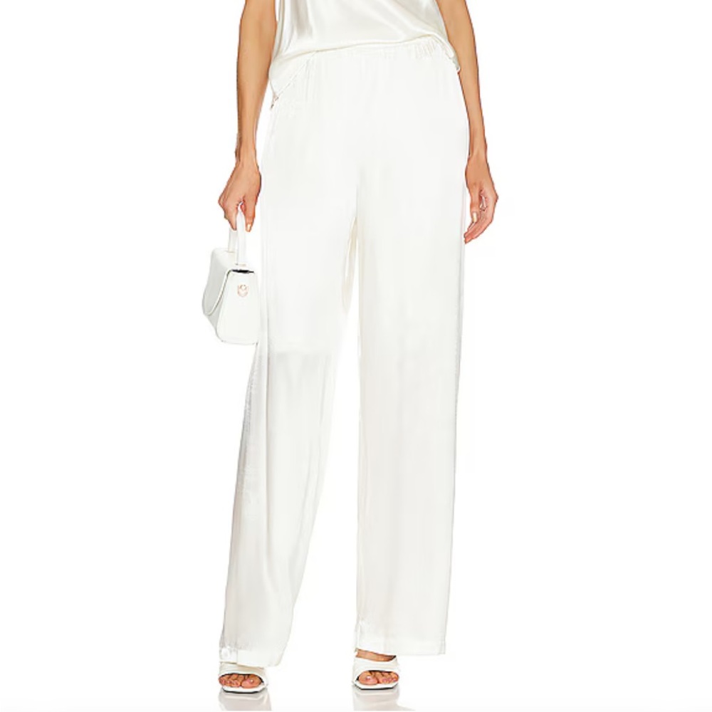 Satin High Waist Wide Leg Pants